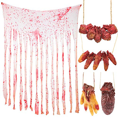 Halloween Bloody Decorations Bloody Door Curtain Decoration Fake Scary Severed Hand Broken Body Parts Banner Garlands for Haunted House Halloween Vampire Zombie Party 5 Pieces Halloween Bloody Decorations Bloody Door Curtain Decoration Fake Scary Severed Hand Broken Body Parts Banner Garlands for Haunted House Halloween Vampire Zombie Party 5 Pieces