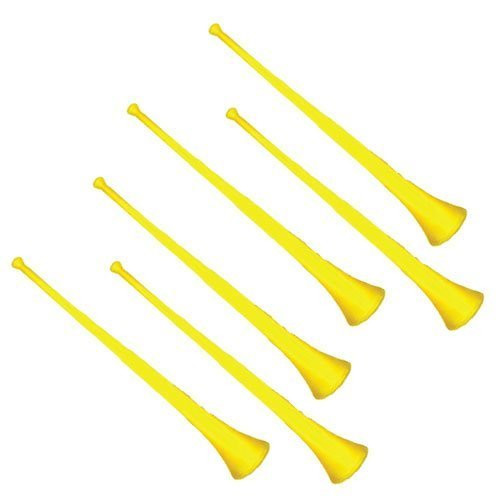 Vuvuzela South African Style Collapsible Stadium Horn Yellow (Pack of 6)