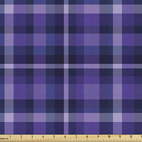 Ambesonne Violet Fabric by The Yard Monochromatic Geometrical Checkered Plaid Tartan Striped Vintage Illustration Decorative Fabric for Upholstery and Home Accents 1 Yard Indigo Lavender Ambesonne Violet Fabric by The Yard Monochromatic Geometrical Checkered Plaid Tartan Striped Vintage Illustration Decorative Fabric for Upholstery and Home Accents 1 Yard Indigo Lavender