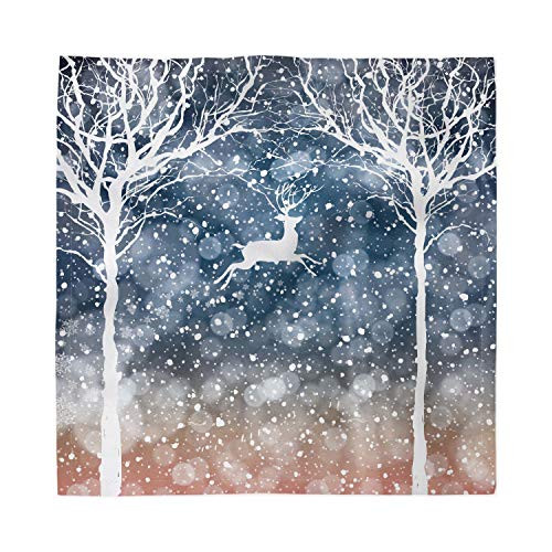 Ambesonne Christmas Decorative Napkins Set of 4 Dreamy Display Deer Animal Poinsettia International Holiday Graphic Satin Fabric for Brunch Dinner Buffet Party 12 inch x 12 inch Blue and White Ambesonne Christmas Decorative Napkins Set of 4 Dreamy Display Deer Animal Poinsettia International Holiday Graphic Satin Fabric for Brunch Dinner Buffet Party 12 inch x 12 inch Blue and White