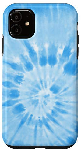 iPhone 11 Pastel Blue Tie Dye Swirl Pattern Case