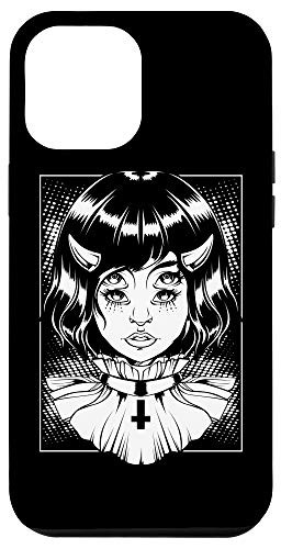 iPhone 12 Pro Max Horned Devil Girl Satanic Halloween Glitch Goth Occult Satan Case