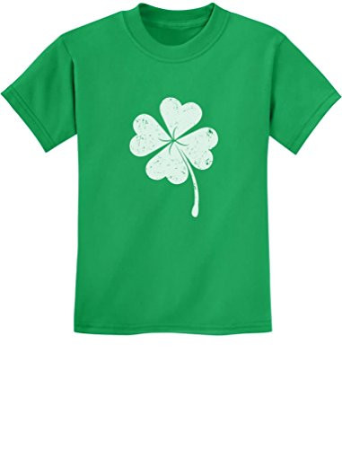 St. Patricks Day Lucky Charm Clover Youth Kids T-Shirt X-Small Green