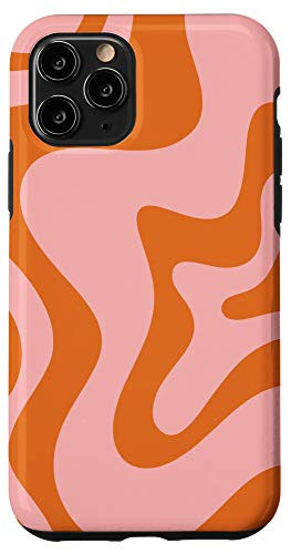 iPhone 11 Pro Retro Liquid Swirl Abstract Pattern in Pink and Orange Case