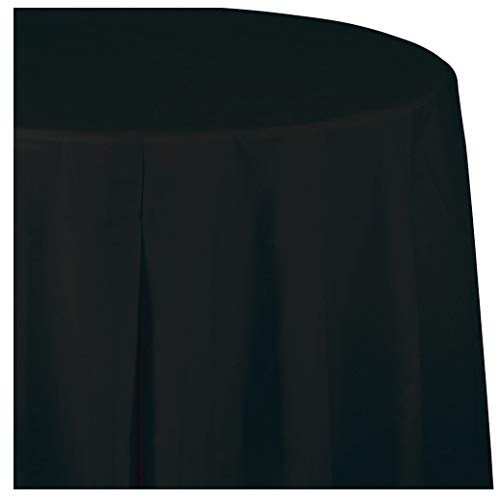 Black Round Plastic Tablecloths 3 ct