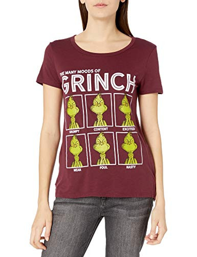 Dr. Seuss Womens Ugly Christmas T-Shirt Moods/Brown Large