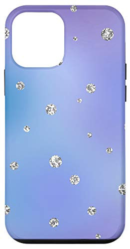 iPhone 12 mini Blue and Purple Drops Circles Girly Glam Diva Chic Gift Case