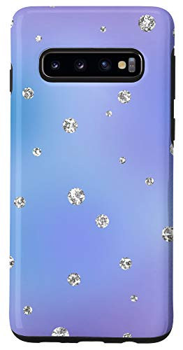 Galaxy S10 Blue and Purple Drops Circles Girly Glam Diva Chic Gift Case