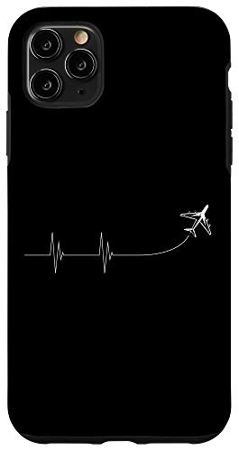 iPhone 11 Pro Max Airplane Pilot Heartbeat Aviation EKG Plane Aircraft Gift Case