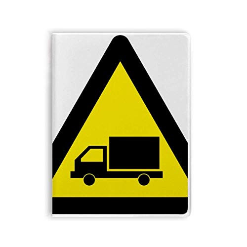 Warning Symbol Yellow Black Truck Triangle Notebook Gum Cover Diary Soft Cover Journal