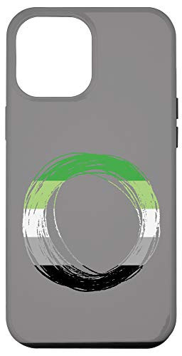 iPhone 12 Pro Max Scribble Circle Pride Flag Colors - Aromantic Case