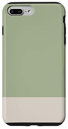iPhone 7 Plus/8 Plus Minimalist Solid Color Block Sage Green and Putty Beige Case