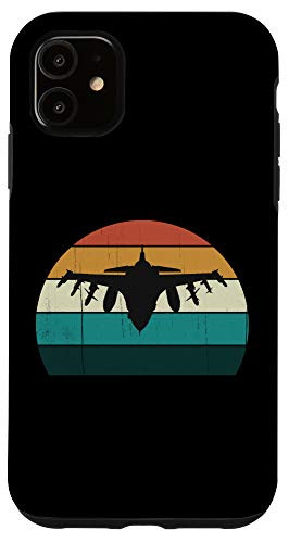 iPhone 11 Retro Bomber Aircraft Pilot Vintage Sunset Military Fighter Case