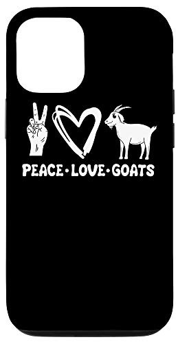 iPhone 12/12 Pro Peace Love Goats Animal Caprine Clothes Farmer Gift Goat Case