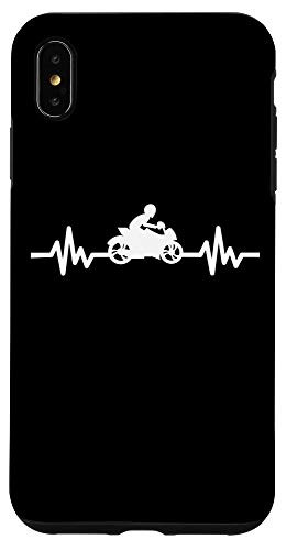 iPhone XS Max Heartbeat motorcyclist supersport heart line EKG bike Case
