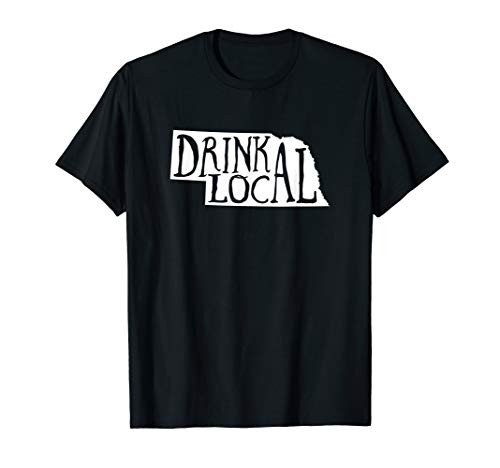 Drink Local Nebraska State Outline Craft Beer T-Shirt