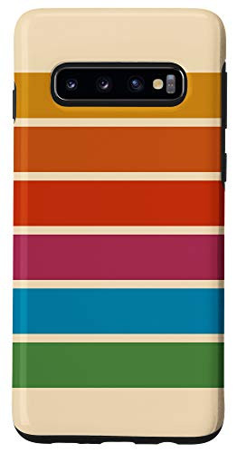 Galaxy S10 Retro Stripes Line 80s 70s Vintage Case