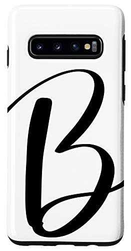 Galaxy S10 Personalized White  and  Black Phone Cases with Letter BInitial Case