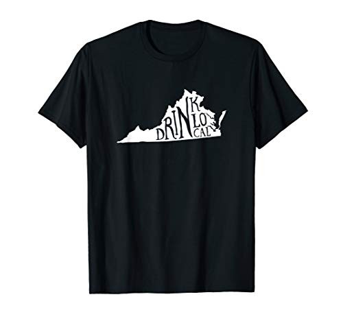 Drink Local Virginia State Outline Craft Beer T-Shirt