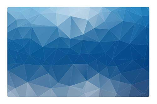 LESGAULEST Doormat Floor Rug/Mat -23.6 x 15.7 inch- - Mesh Background Triangles Polygon Color Blue