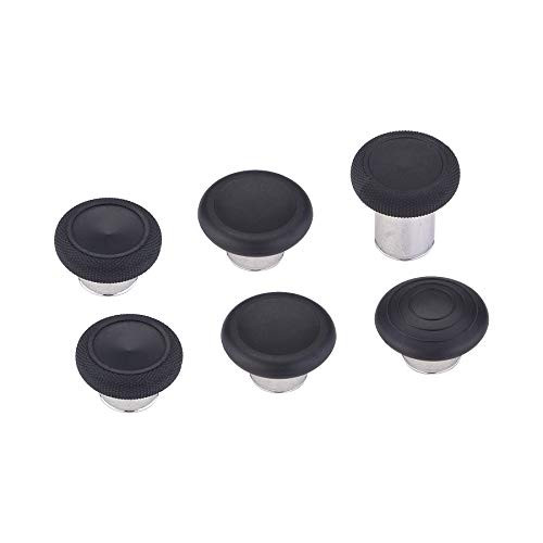 eXtremeRate 6 in 1 Metal Replacement Thumbsticks Grip Swap Magnetic Joysticks for Xbox One Elite Series 2 Controller -Model 1797- - Black