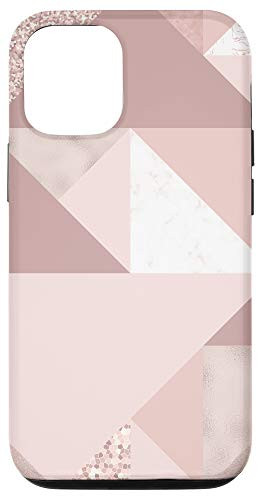iPhone 12/12 Pro Rose Color Geometric Triangles Abstract Design Case
