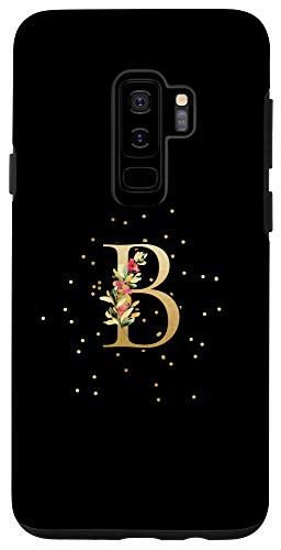 Galaxy S9 Plus Modern Monogram Initial Letter B Floral Pattern Design Case