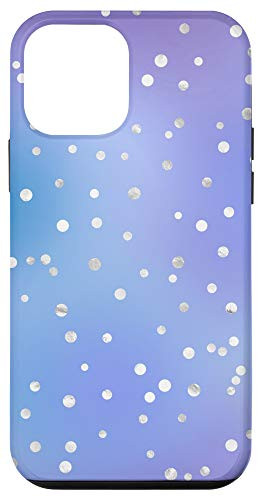 iPhone 12 mini Blue and Purple Confetti Polka Dots Drops Circles Girly Glam Case