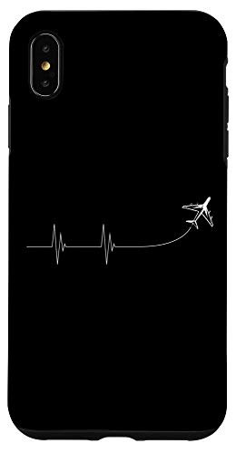 iPhone XS Max Airplane Pilot Heartbeat Aviation EKG Plane Aircraft Gift Case