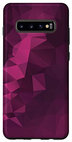 Galaxy S10 Plus Geometric Polygonal Gradient Triangles Dark Magenta Pink Case