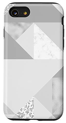 iPhone SE -2020- / 7 / 8 Gray Geometric Triangles Abstract Design Case