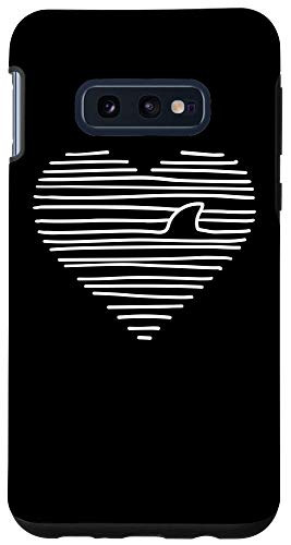 Galaxy S10e Love Shark Minimalist Line Art Drawing Shark Fin Case