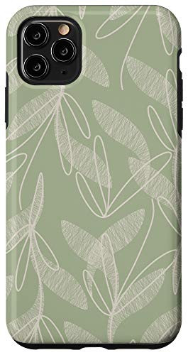 iPhone 11 Pro Max Retro Floral Botanical Pattern in Sage Green Case