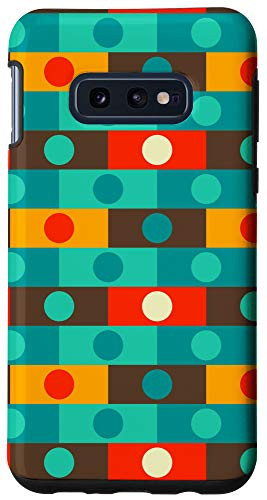 Galaxy S10e Modern Retro Colorful Circle Square Pattern Gift Case