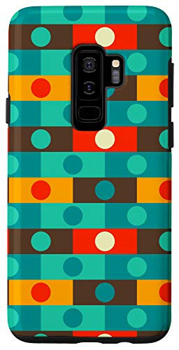 Galaxy S9 Plus Modern Retro Colorful Circle Square Pattern Gift Case