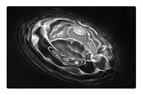 LESGAULEST Doormat Floor Rug/Mat -23.6 x 15.7 inch- - Water Drop Green Close Up Macro Circles Wet