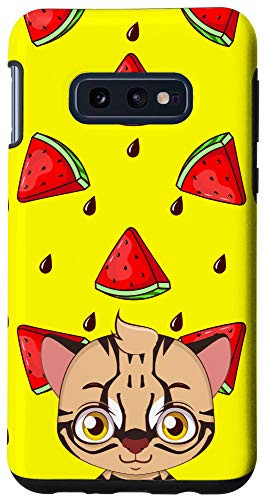 Galaxy S10e Cartoon Kitten Watermelon Seeds Watermillionaire Yellow Case