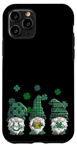 iPhone 11 Pro Black St Patricks Day Phone Case Gnomes Green Buffalo Plaid Case