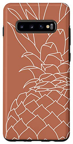 Galaxy S10 Plus Pineapple Tropical Fruit Food Line Art Modern Terracotta Case