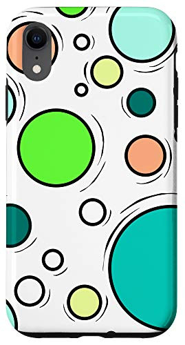 iPhone XR Colorful Pattern Print Circles White Yellow Red Green Orange Case