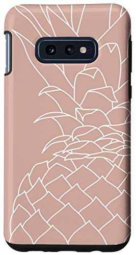 Galaxy S10e Pineapple Tropical Fruit Food Line Art Modern Blush Pink Case