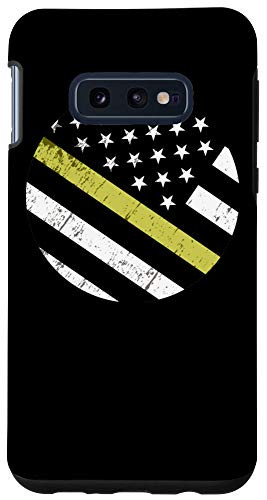 Galaxy S10e Vintage Thin Yellow Line 911 Dispatcher Case