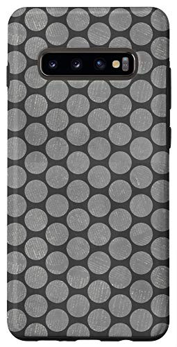 Galaxy S10 Plus Black Gray Distressed Polka Dot Circles Phone Case