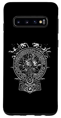 Galaxy S10 Norse Mythology Hammer of Thor Thunder Rune Circle Case
