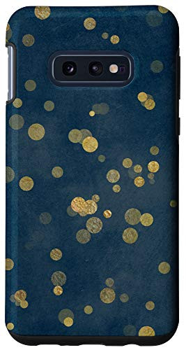 Galaxy S10e Blue and Yellow Bokeh Polka Dots Abstract Circles Case