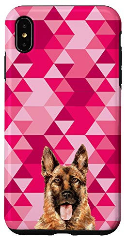 iPhone XS Max German Shepherd Dog Pink Triangle Camouflage Camo Pattern Case