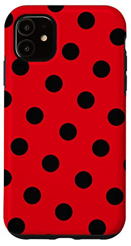 iPhone 11 Black and Red Polka Dot Ladybug Case
