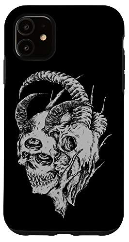iPhone 11 Skull Bull Horn Goth Gothic Occult Emo Satanic Skeleton Gift Case