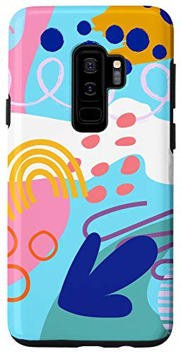 Galaxy S9 Plus Modern Abstract Geometric Shapes Rainbow Circles Trendy Case