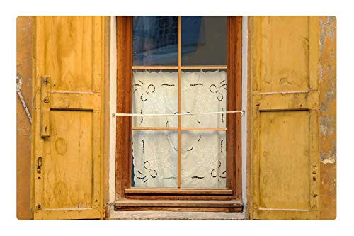 LESGAULEST Doormat Floor Rug/Mat -23.6 x 15.7 inch- - Window Yellow France Old Shutters Curtain House LESGAULEST Doormat Floor Rug/Mat -23.6 x 15.7 inch- - Window Yellow France Old Shutters Curtain House